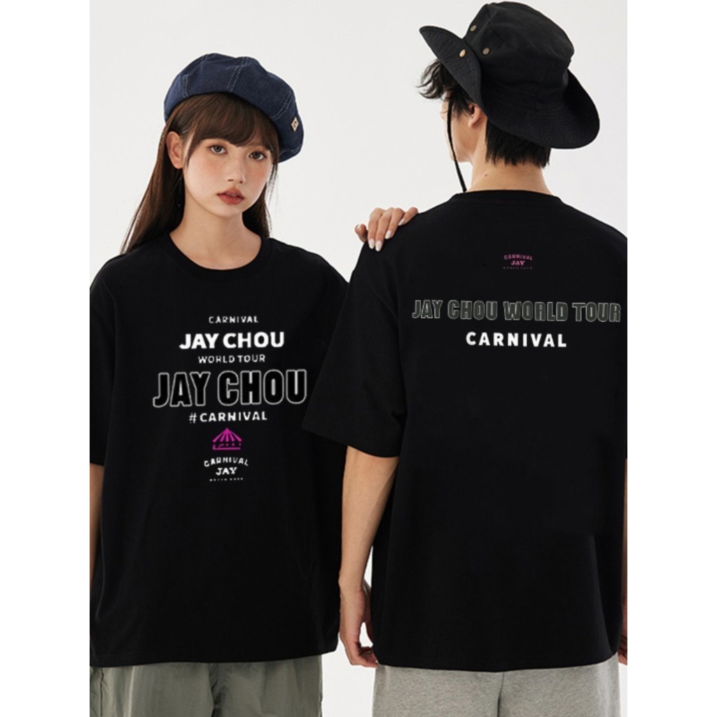 Jay Chou เสื้อยืดสนับสนุนอย่างเป็นทางการ Carnival พื้นที่คอนเสิร์ต แฟน JAY Chou แขนสั้นช่วยกันแต่งตั