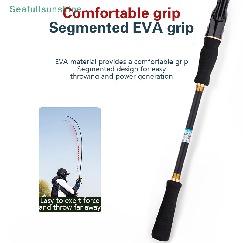 Seaf> Luya Rod Single Rod Gun Handle Fishing Rod Straight Handle Sea Rod เบ็ดตกปลาสีดํา Long-Range Makou Rod Sea Fishing Rod well