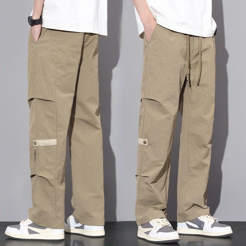 M-4XL กางเกงผู้ชาย แฟชั่นลำลองสีกากีพลัสขนาดกางเกงตรงสบาย กางเกงขายาวผู้ชาย