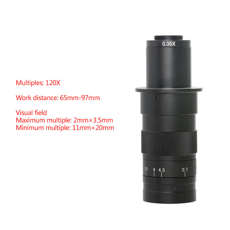 180x 120X 300X ซูม C-mount เลนส์ microscopio Barlow เสริมวัตถุประสงค์สําหรับ HDMI USB อุตสาหกรรมกล้องจุลทรรศน์วิดีโอกล้อง