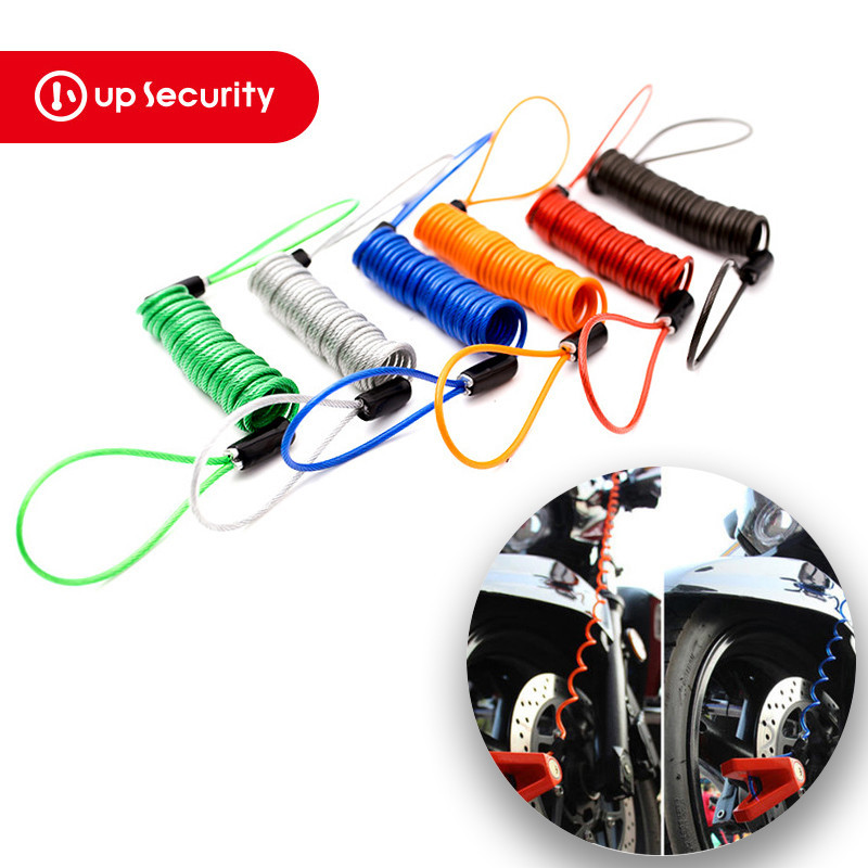 Anti-theft เตือนเชือกรถจักรยานยนต์ฤดูใบไม้ผลิเชือกล็อคล้อจักรยาน Disc Lock Security สายรถจักรยานยนต์อุปกรณ์เสริม C25-150L