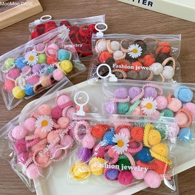 MM 20 ชิ้น/เซ็ต CHILDRENS POMPOM HAIR TIE / CUTE HAIR PIGMENT / CHILDRENS HAIR ACCESSORIES HAIR ACCE