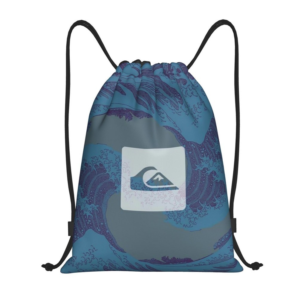 [ในสต็อก] Quiksilvers Gym Sack Bag Sport Drawstring Backpack Bag for Gym Shopping Sport Yoga Outdoor