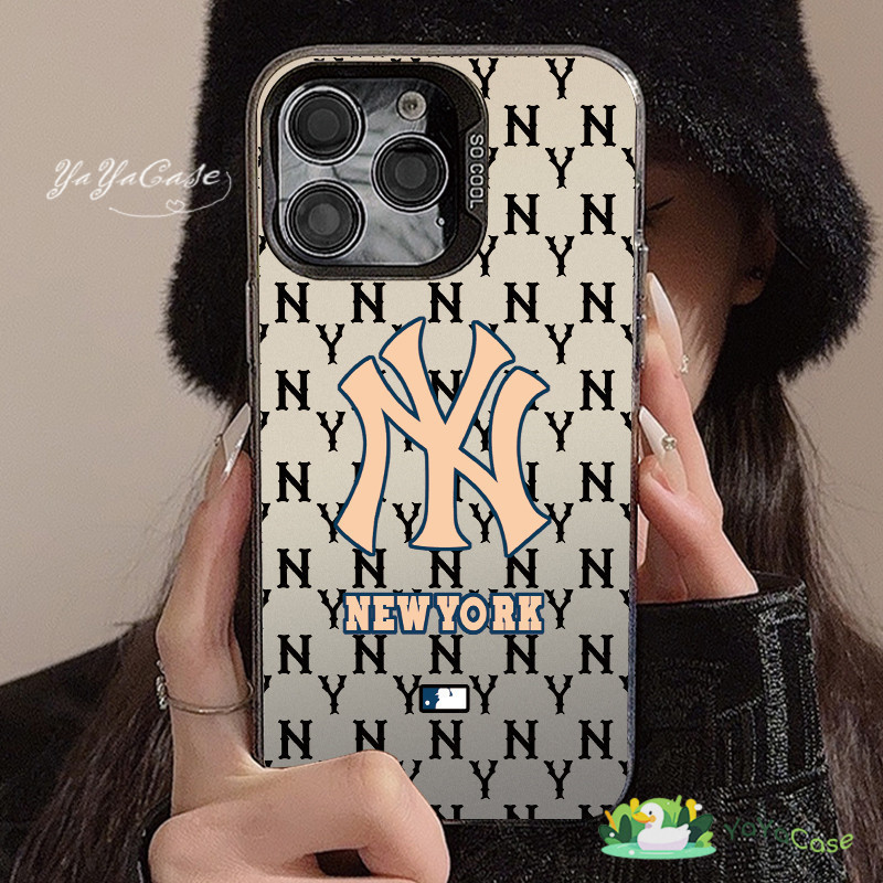 สำหรับ iPhone 11 13 CASE FOR เคสไอโฟน15 14 12 Pro Max 15 14 7 8 Plus X XR XS MAX รุ่นปกติ MLB รุ่น ขั้นสูง สี เงิน เคส