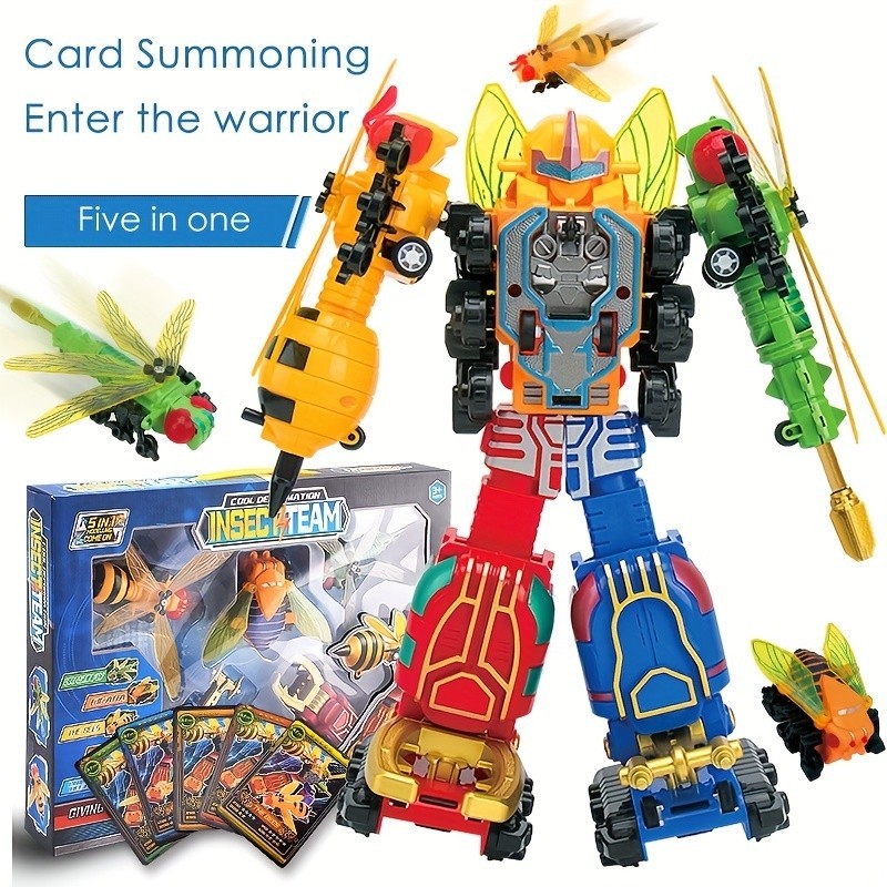 เด็ก Metamorphosis Robot Warrior 5-in-1 Cmsect Robot Assembly Set ของเล่นเด็กผู้ชาย