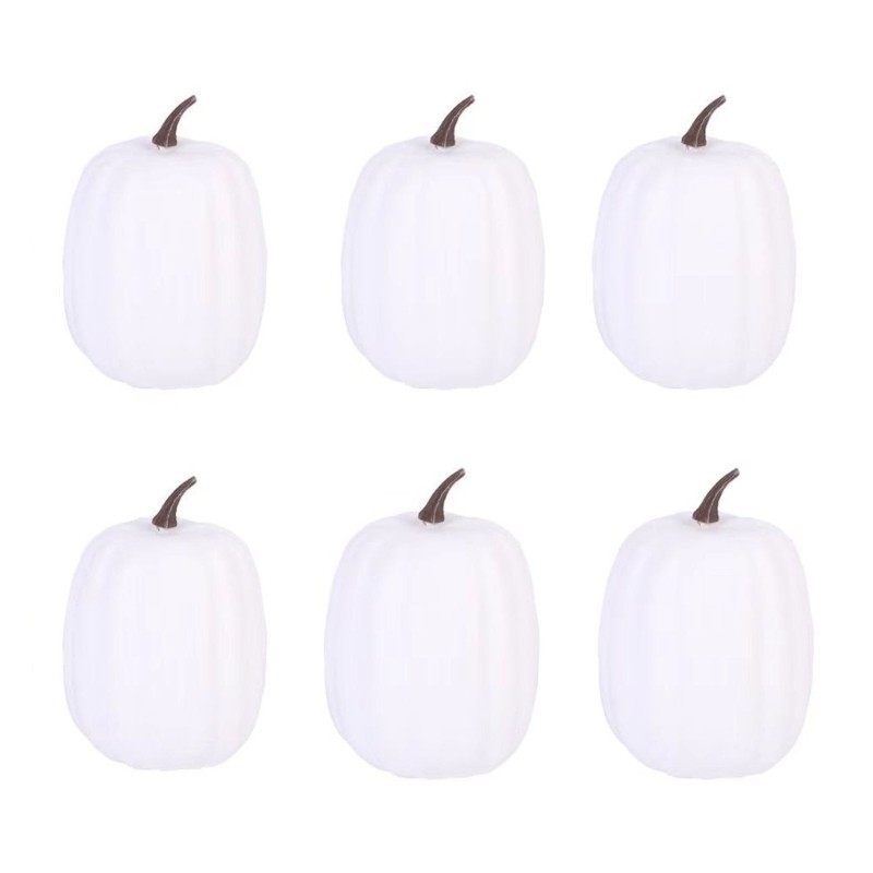 KU * Pack of 6 โฟมฟักทองประดิษฐ์ฮาโลวีนประดิษฐ์หัตถกรรมฟักทองสีขาว Garden Supply โต๊ะ Home Figures D