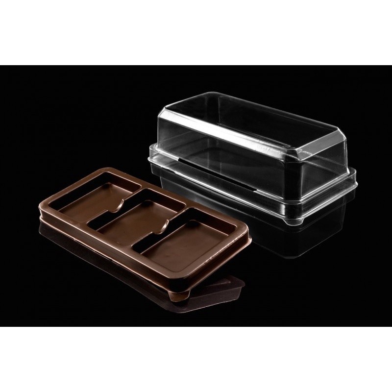 BP กล่องพลาสติก กล่องเบเกอรี่ ฐานสีน้ำตาล E85 + ฝาใส (50ชุด)