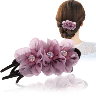 กิ๊บติดผมดอกไม้อารมณ์หรูหราแฟชั่นเกาหลี Duckbill Hairpin เครื่องประดับผมสําหรับผู้หญิง