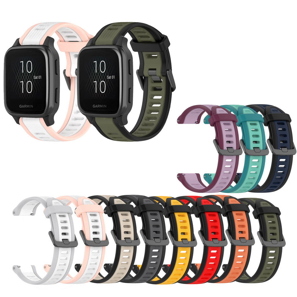กีฬาเปลี่ยนสายนาฬิกาสร้อยข้อมือสายคล้องคอซิลิโคนสําหรับ Garmin Venu Sq 2 Venu 2 Plus