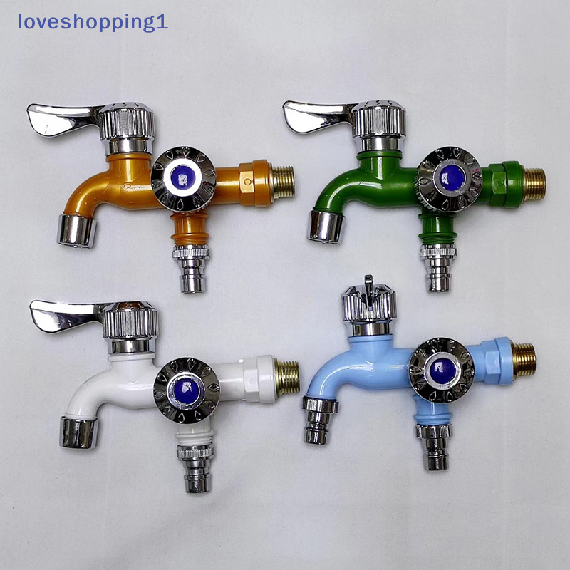 Loveshopping 1/2 "Universal Interface Faucet Double Outlet Dual Control Water Tap Connector TH