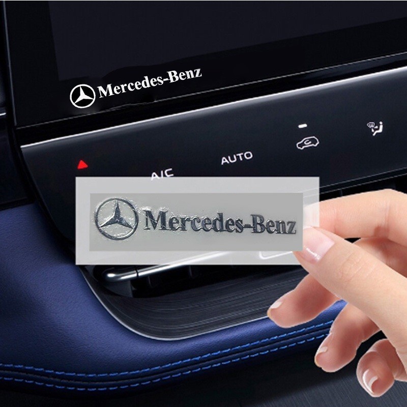 Hz Benz โลโก้สร้างสรรค์โลหะตกแต่งสติกเกอร์กันน้ําสําหรับ Mercedes Benz W212 W204 W213 W205 W211 A180 A200 B180 C180 E200 CLA180 GLB200 GLC300 S CLS GLA GLE Class