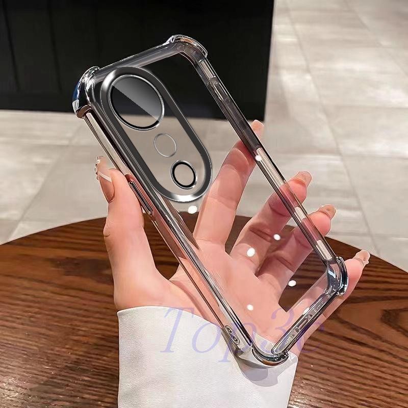 เคส Vivo V40 V40 Pro เคสโทรศัพท์โปร่งใสป้องกันการตกสี่มุม SJDK