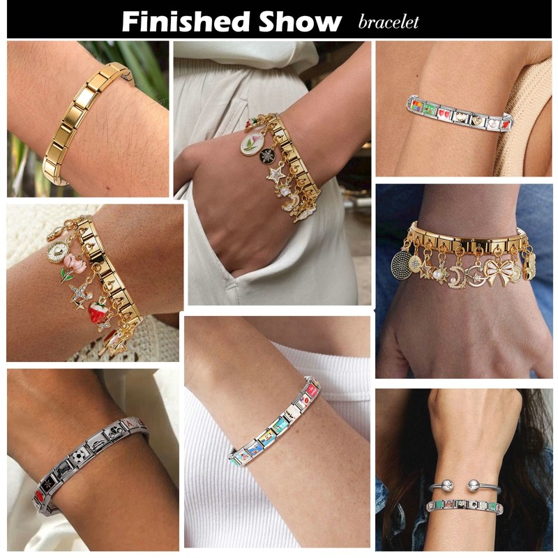 ยอดนิยม Sliver จี้เพื่อนที่ดีที่สุดพ่อดอกไม้อิตาเลี่ยน Charm Links Fit 9 มม.สร้อยข้อมือสแตนเลสทําเครื่องประดับ - รูปที่ 4