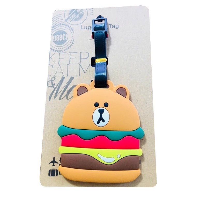 1pcs Creative Strawberry Bear Loopy แท็กกระเป๋าเดินทางแขวน Boarding แขวนแท็กแหวนตรวจสอบในรถเข็นกล่องป้ายแขวนแท็ก