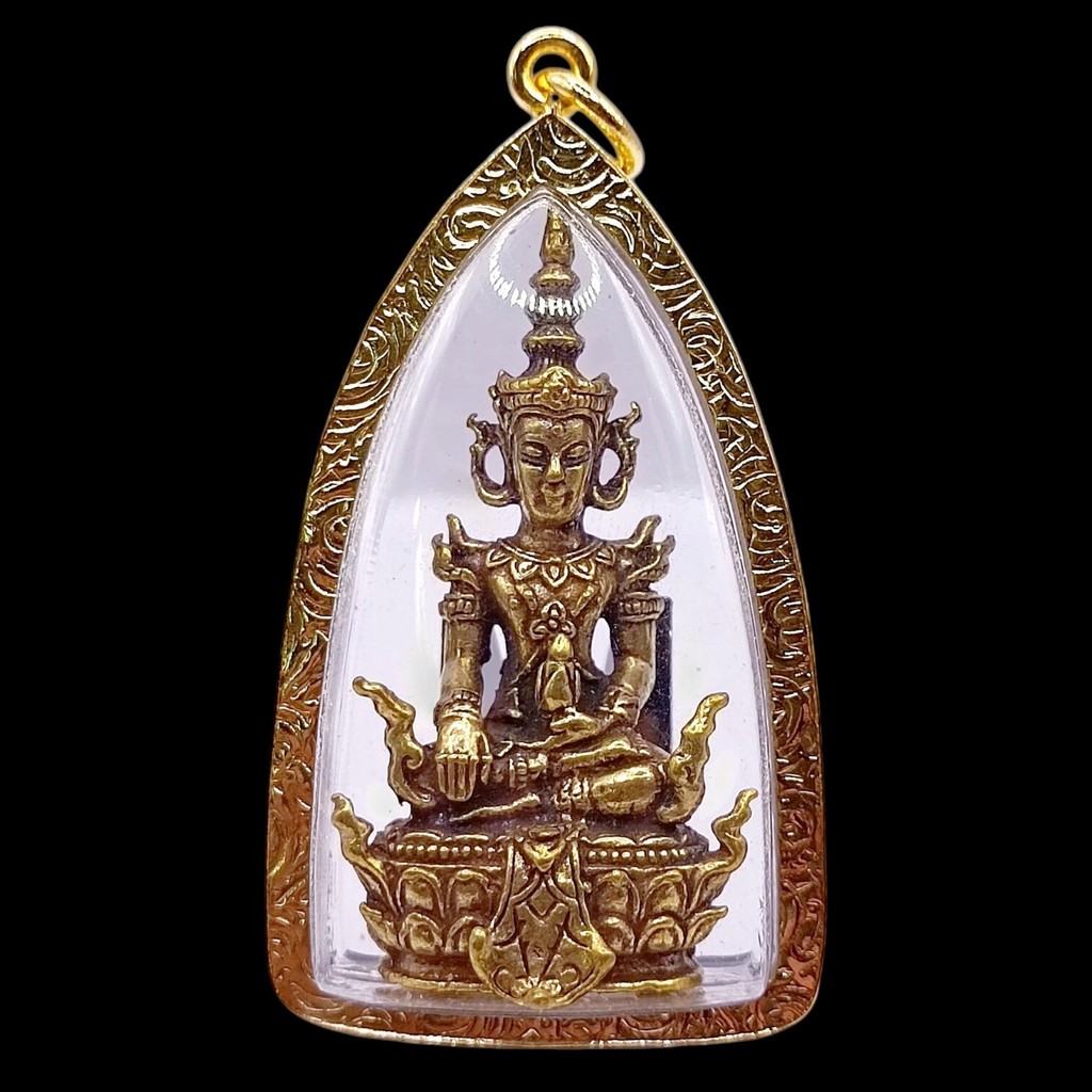 K630 พระสมเด็จ มหาจักรพรรดิ์ หลวงปู่ดู่ วัดสะแก อยุธยา เนื้อโลหะ กรอบทองไมครอน 5.5x3 cm. พร้อมส่ง