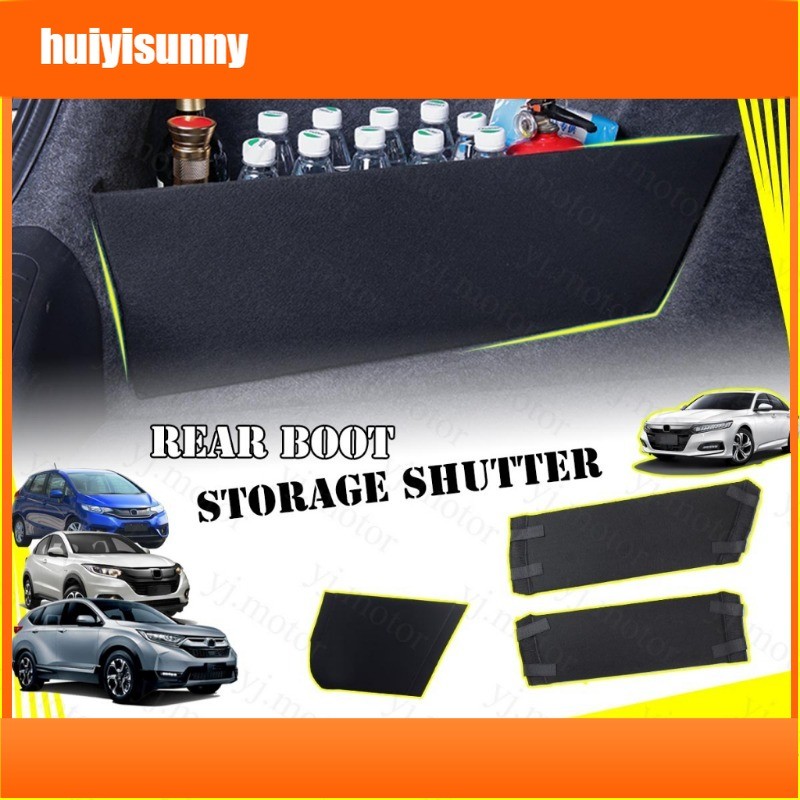 Hys สําหรับ Honda Civic CRV Jazz HRV ด้านหลัง Boot Storage ชัตเตอร์ด้านหลังกล่องเก็บ Organizer ไม้ Flocked ชัตเตอร์