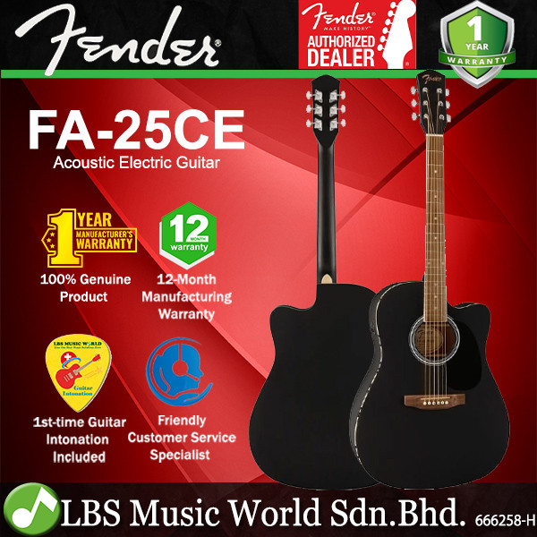 Fender FA-25CE น่ากลัว Body Walnut Fingerboard กีตาร์ไฟฟ้าอะคูสติก (FA25CE FA 25CE)