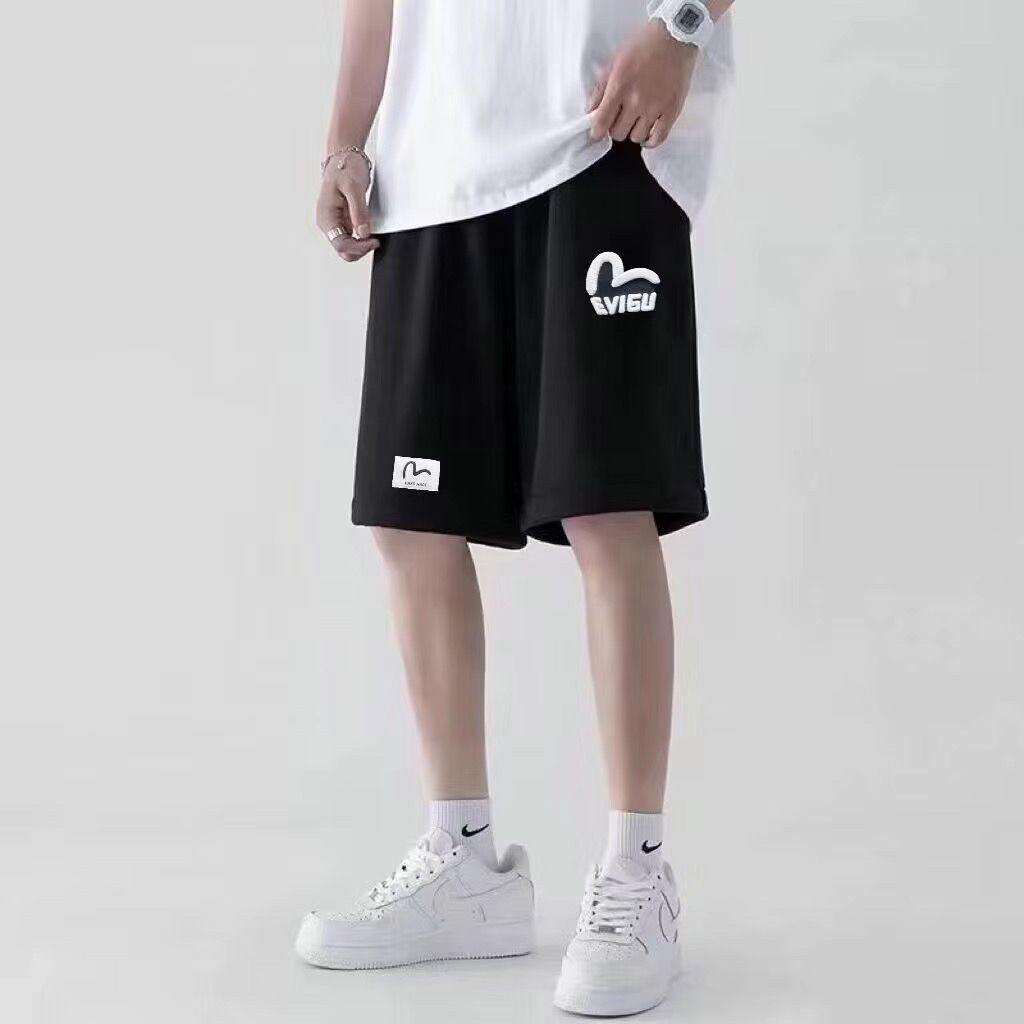 กางเกงขาสั้นห้าจุด Evisu เป็นผลิตภัณฑ์ฤดูร้อนใหม่ทําจากผ้าฝ้ายแท้ใส่ได้ทั้งชายและหญิงสตรีทแฟชั่นและห