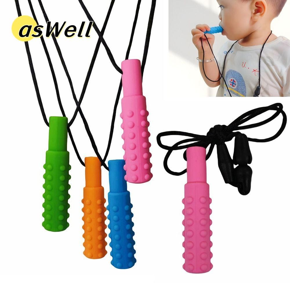 Aswell สร้อยคอยางกัดสําหรับเด็ก, จี้จุกนมหลอกซิลิโคนจี้เคี้ยวหนึบ, การดูแลเด็กที่เป็นประโยชน์ Sensor