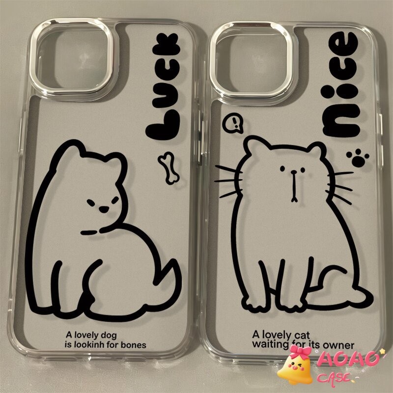 เคสไอโฟน 7Plus สำหรับ iPhone 13 11 16 15 14 12 Pro Max XR XS X Max 7 8 Plus SE 2020 โชคดีโชคดีสายแมว