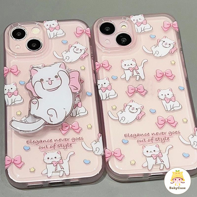 เคส Samsung A15 A05S A06 A14 A05 A13 A12 A03 A23 A54 A34 A24 A32 A04 A51 A50 A53 A33 A20 A04 A30 ปกโบว์แมวหวานน่ารัก