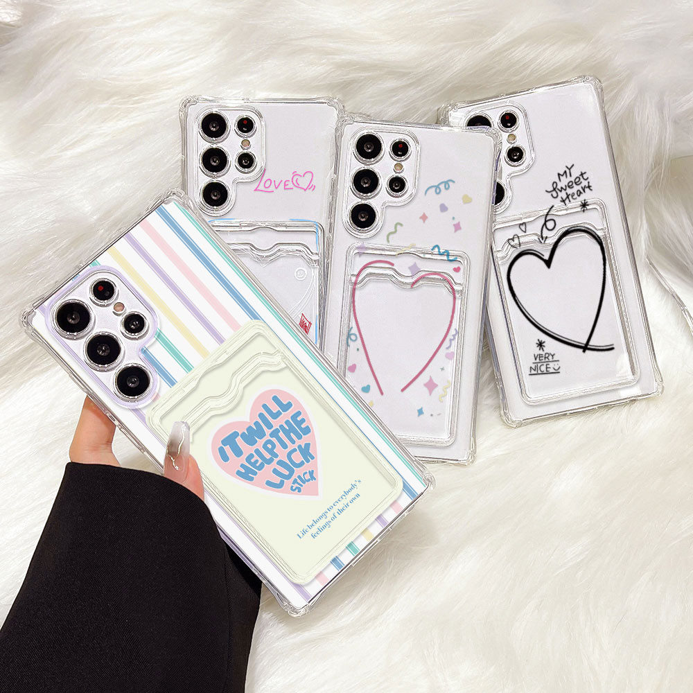 Card Holder เคส For Samsung A56 5G A55 A06 A05S A36 A26 S24 FE A05 A34 A35 A16 A15 A12 A54 A52s A22 A53 A14 A13 A71 A73