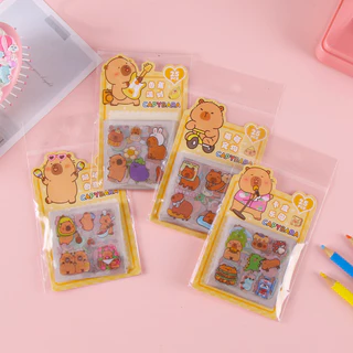 24 ชิ้น/แพ็ค PET กันน้ําน่ารักสติกเกอร์ขวดน้ําสติกเกอร์โรงเรียน Office Craft capybara