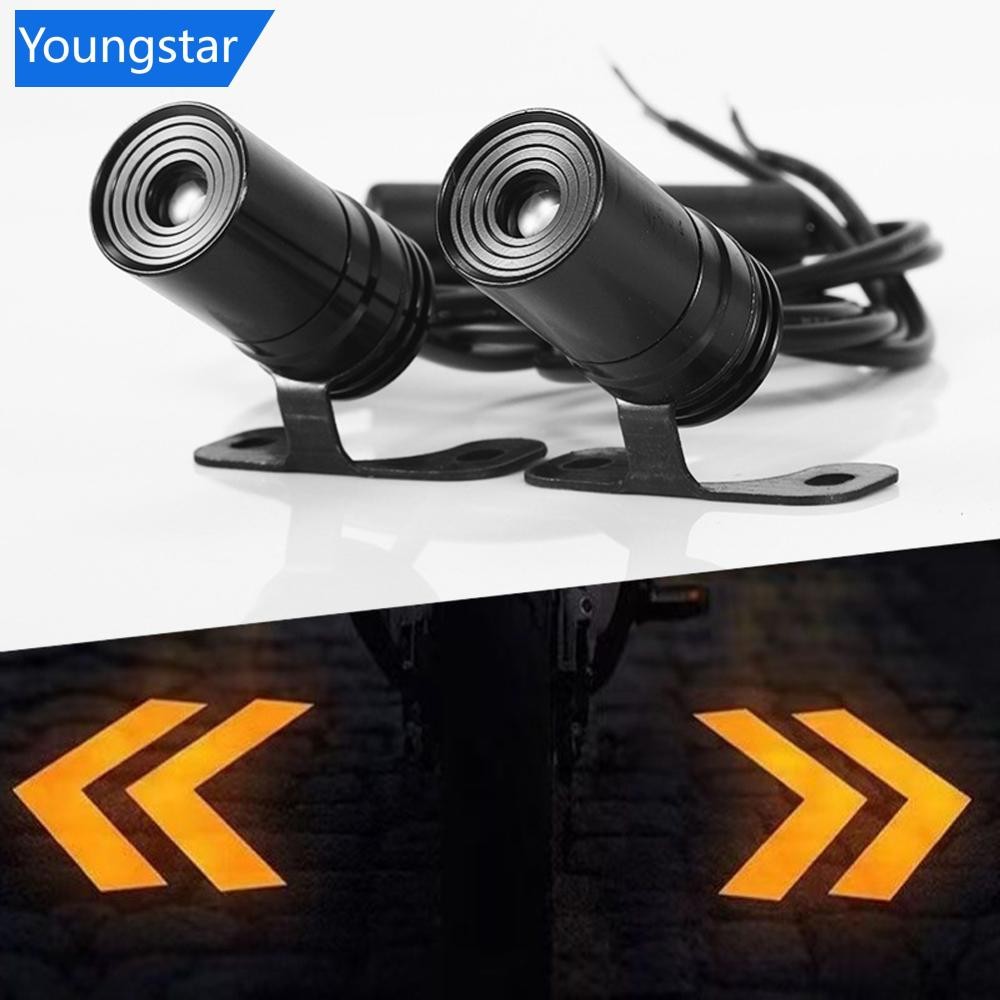 FYY 2 ชิ้น LED รถจักรยานยนต์ไฟเลี้ยวโคมไฟโปรเจคเตอร์โคมไฟลําดับแฟลชไฟแสดงสถานะไฟวิ่ง