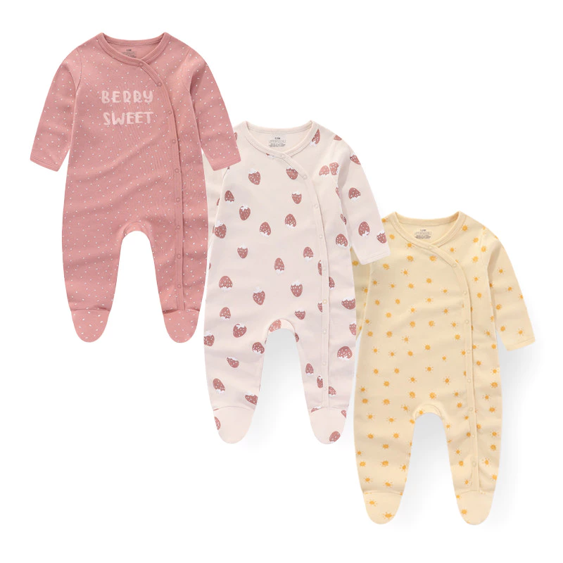 Kiddiezoom 3 ชิ้นฤดูใบไม้ร่วงฤดูหนาว Unisex แขนยาวเด็กทารกเด็กผู้หญิง Rompers ผ้าฝ้าย 100% เสื้อผ้าทารกแรกเกิด