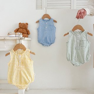 เด็ก ชุดรอมเปอร์ เสื้อผ้าฤดูร้อนบางแขนกุดเหมาะสมกับเด็กทารกห…