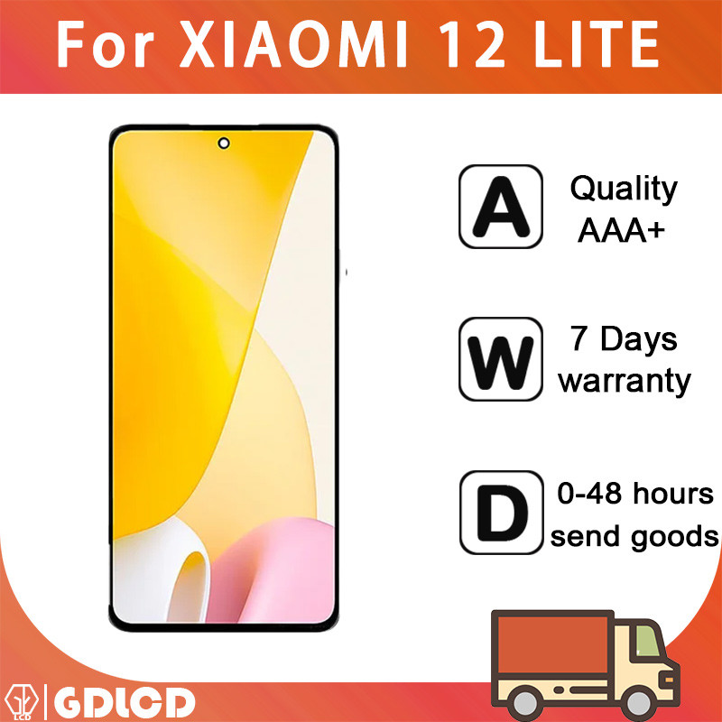 สีดํา 6.55 นิ้วสําหรับ Xiaomi mi 12 Lite จอแสดงผล Lcd Touch Screen Digitizer แผงประกอบเปลี่ยน