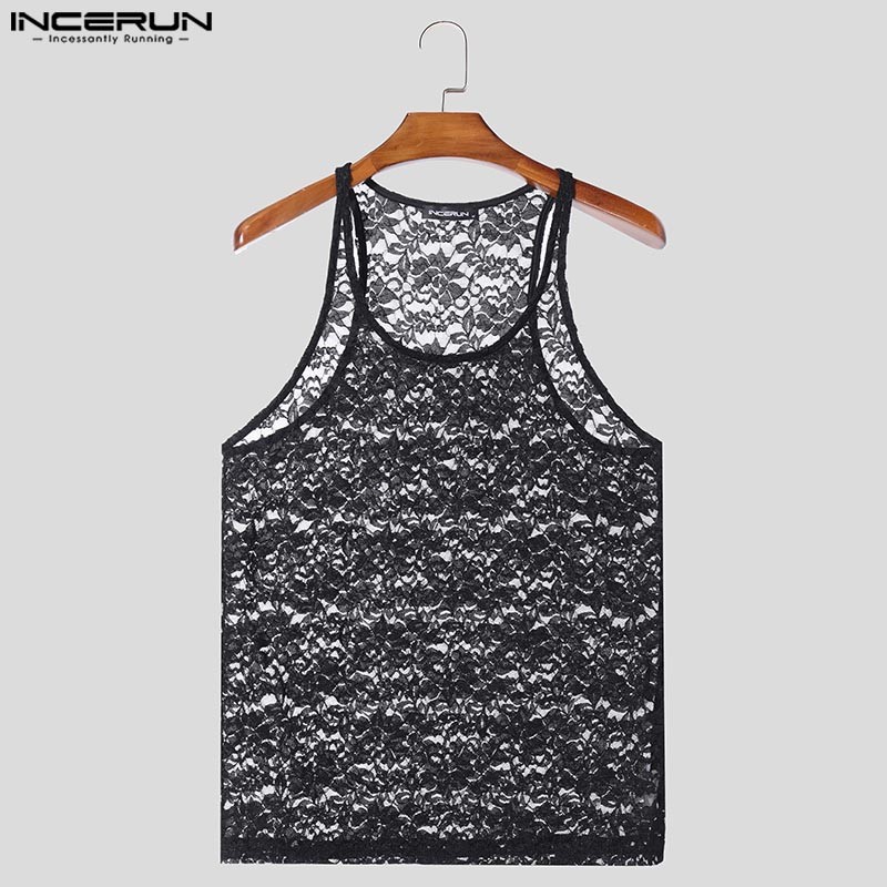 ไม่แน่นอน เสื้อกล้ามแขนกุดตาข่ายมุมมองลําลองสําหรับบุรุษเกาหลี - รูปที่ 4