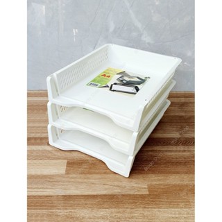 ชั้นวางเอกสาร ถาดเก็บเอกสาร A4 ขายยกแพ็ค 3 ชั้น (1 สีต่อ 1 แ…