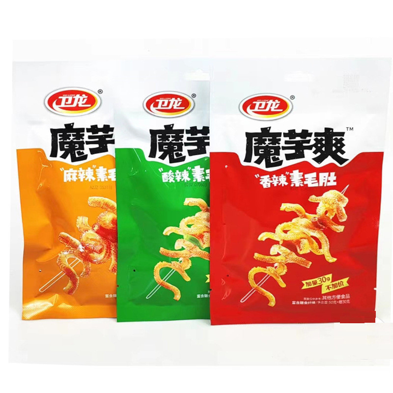Weilong Konjac Cool 50/ถุงรสเผ็ด/รสเผ็ดเปรี้ยว// รสเผ็ดกินเคล 50 ถุงของว่างสบายๆ A008 BFEU