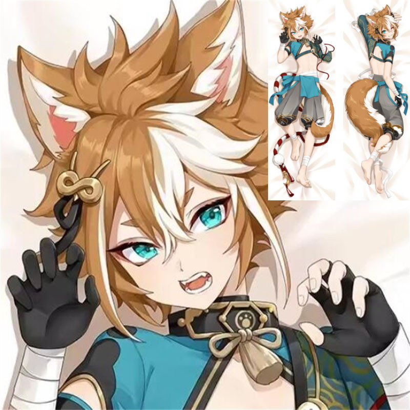Genshin Impact Gorou ปลอกหมอน Dakimakura ฝาครอบ Gorou เครื่องแต่งกาย Otaku โยนหมอนปลอกหมอน