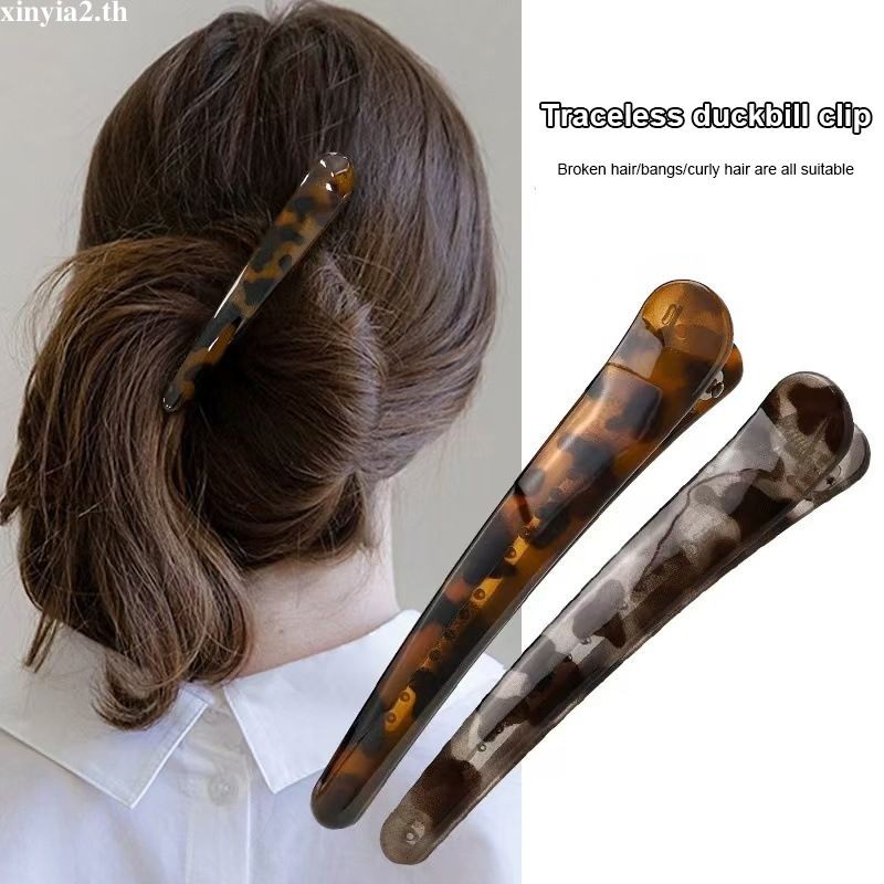 XINYIA2.thLeopard Print Bangs Clip Girl Edge Clip Duckbill Clip อารมณ์แฟชั่นขนาดใหญ่