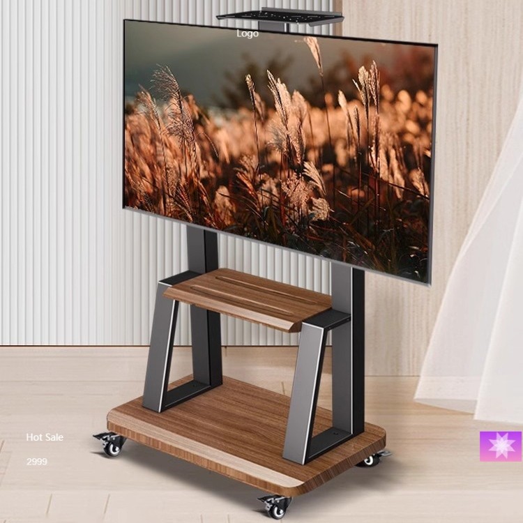 32-75 inch mobile TV stand TV shelf 360 ° adjustable height wheels Stick Rak