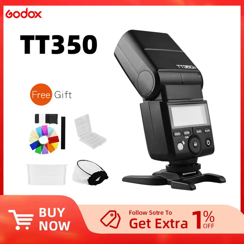 แฟลช Godox TT350C TT350N TT350S TT350F TT350F TT350O แฟลชไร้สาย 2.4G HSS TTL สำหรับ Sony Nikon Canon