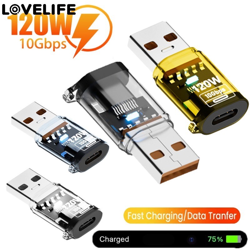 [ แนะนํา] Adaptador ชาร์จเร็ว 120W - ตัวแปลง USB C - อะแดปเตอร์ Type-C เป็น USB 3.2 - ตัวแปลงถ่ายโอนข้อมูลความเร็วสูง 10Gbps - สําหรับแท็บเล็ตโน้ตบุ๊กโทรศัพท์