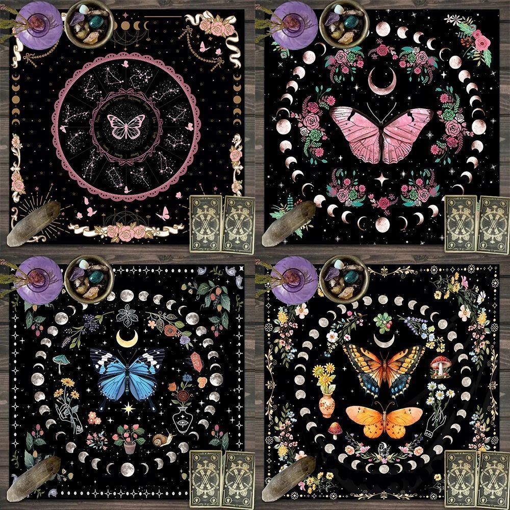 ผ้าปูโต๊ะไพ่ทาโรต์รูปดาว พระจันทร์ ผีเสื้อ ไพ่ทาโรต์ใหม่ ขายดี ผ้าปูโต๊ะเกมพิเศษ ผ้ากำมะหยี่หนา บริการคุณภาพสูง