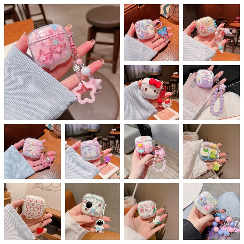 น่ารักผีเสื้อใสคู่นุ่มเกาหลี 3D flower สําหรับ Huawei Freebuds SE 3 2 TPU Candy ป้องกันหูฟังปลอก Freebud SE3 SE2 bracelet ฝาครอบ