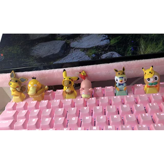 การ์ตูน Pikachu น่ารักบุคลิกภาพ DIY Pikachu Mechanical Keycap Cross Shaft Single Keycap