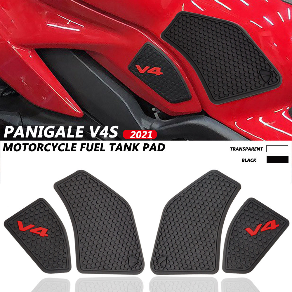 สําหรับ Ducati การใช้ถัง Grip Pads เข่า Traction V4 Panigale V4S Streetfighter V4 S 2021 2020 2019 2018 Anti-slip การใช้ถังสติกเกอร์