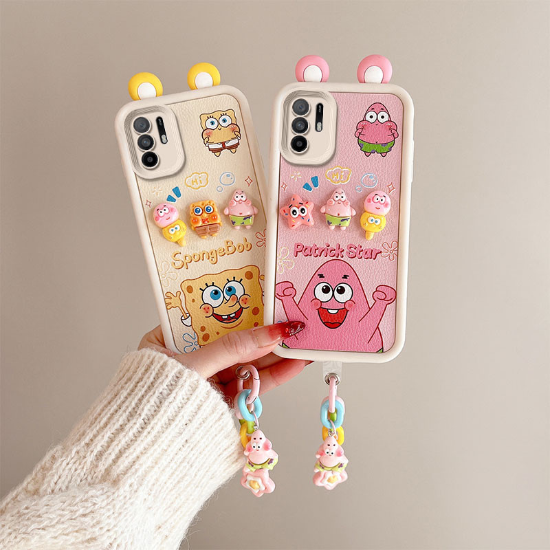 เคส  OPPO Reno 6Z 5G เคส ใช้งานร่วมกับรูปแบบหนังน่ารัก 3D หูเคส โทรศัพท์แบบนุ่ม BB-PWED