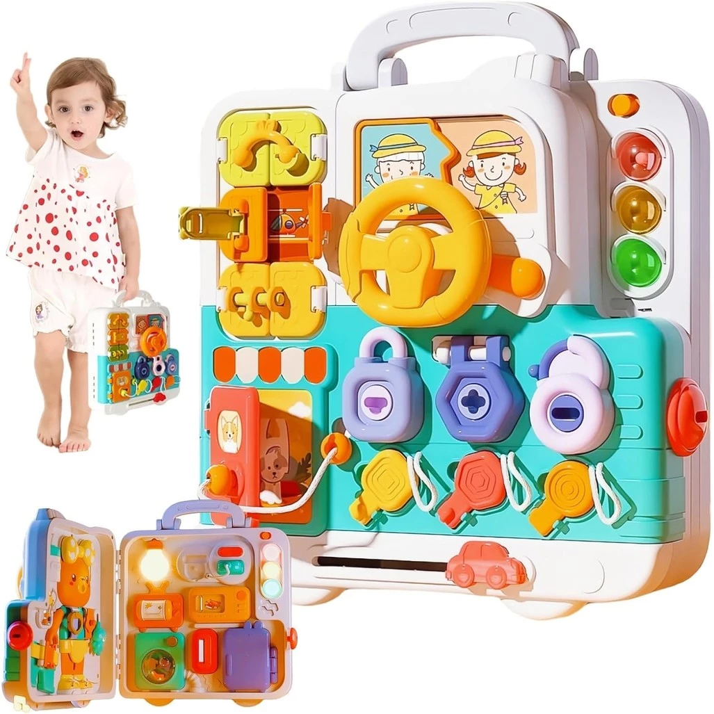 ของเล่นมอนเตสซอรี่ Busy Board ของเล่นเสริมพัฒนาการเด็ก 1-3 ปี