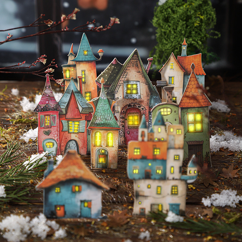 Journal Go 15 ชิ้นแปลก House Collage Junk Journal Decor สติกเกอร์กระท่อมที่ไม่ซ้ํากันสติกเกอร์วินเทจสําหรับ Journal Scrapbooking การ์ด
