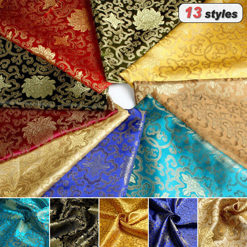 ผ้าไหมเทียมผ้าซาตินแบบดั้งเดิมของจีน DIY ชุดเดรสผ้าลายดอกไม้ Cheongsam