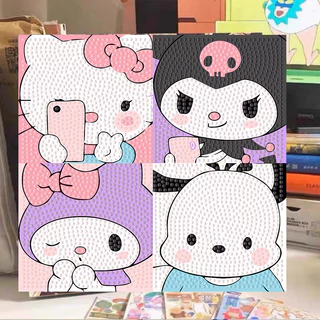 ครอสติสคริสตัล diamond painting ภาพวาดเพชร ลายซานริโอ้น่ารัก คุโรมิ DIY ของเล่นเด็ก การทำสมาธิ