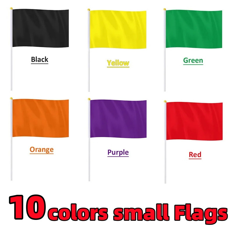 10สีธงแข็งบริสุทธิ์ขนาดเล็กมินิมือธงสีขาว,ระเบียง,สีดํา,สีแดง,สีฟ้า,เขียว,เหลือง,ส้ม,ชมพู,ม่วงวันเกิดพรรคเทศกาลตกแต่งธง