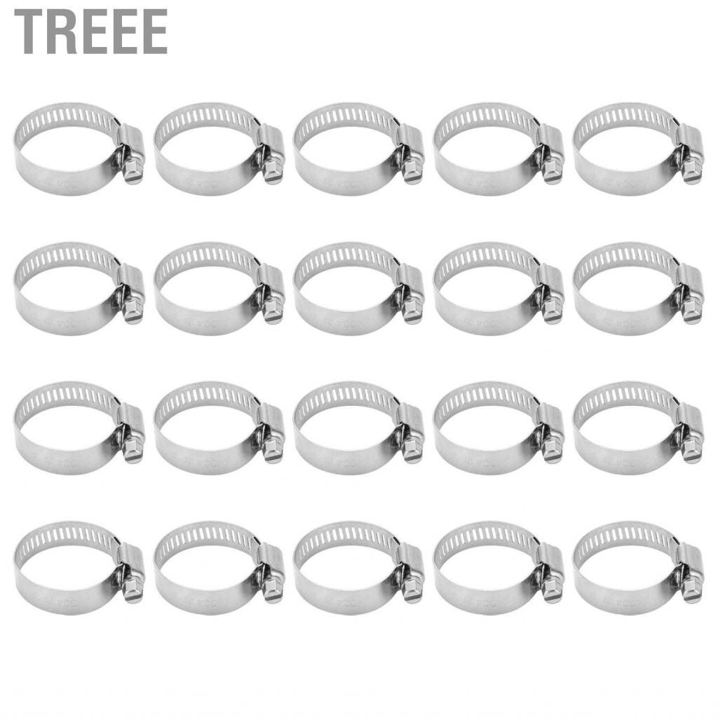 Treee 20Pcs Hose Clamp Pipe Tube Clamps 304 Stainless Steel